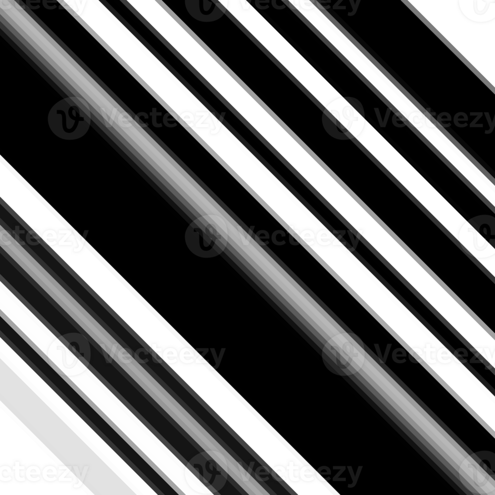 Black and white striped abstract background overlay. Motion effect. PNG graphic illustration with transparent background.