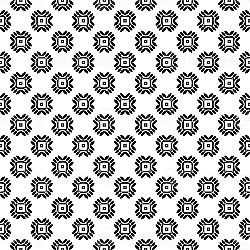 Black seamless abstract pattern. Overlay for background and backdrop. Ornamental design. PNG graphic illustration with transparent background.