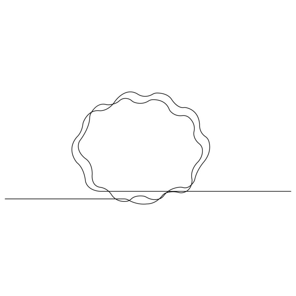 Continuous single line art drawing of speech bubble square shaped chat cloud and thought dialogue icon vector