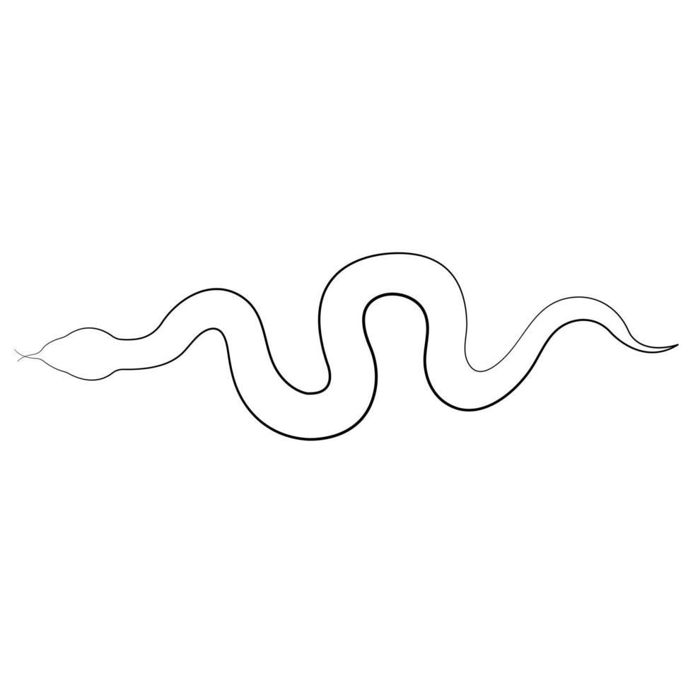 Continuous one line art drawing of venomous snake outline art vector illustration