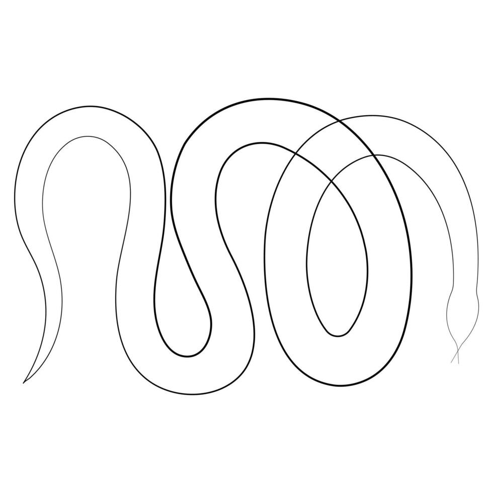 Continuous one line art drawing of venomous snake outline art vector illustration