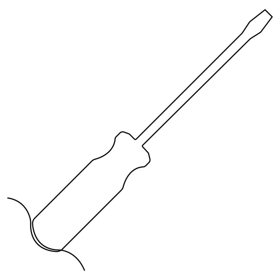 Continuous one line art drawing repair tool icon Service center symbol engineer day vector