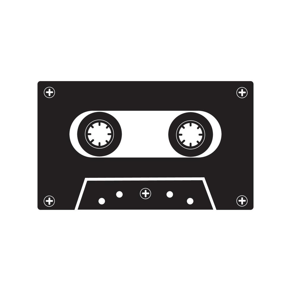 tape cassette icon logo vector design template