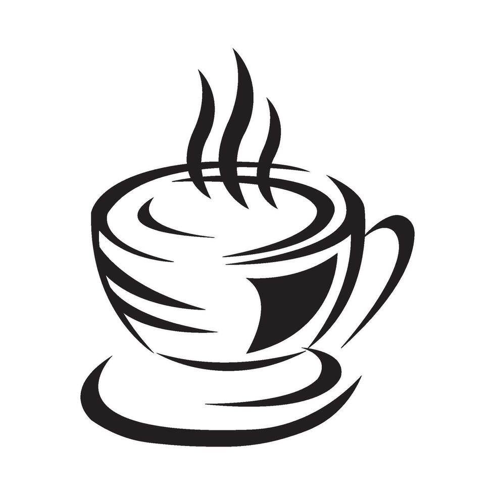 café taza icono logo vector diseño modelo