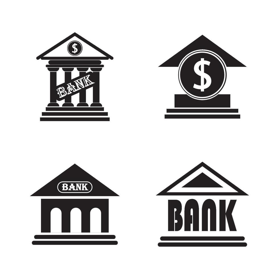 bank icon logo vector design template