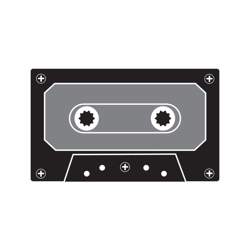 tape cassette icon logo vector design template