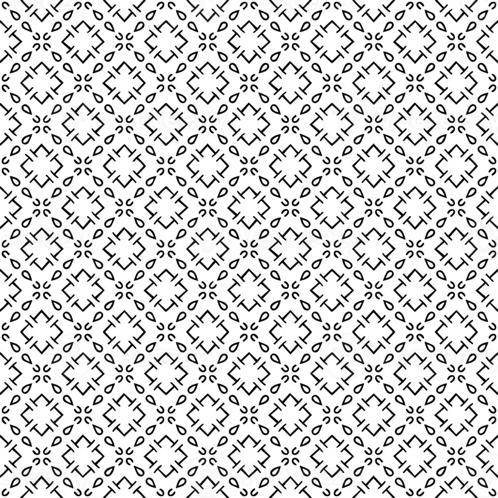 Black seamless abstract pattern. Overlay for background and backdrop. Ornamental design. PNG graphic illustration with transparent background.
