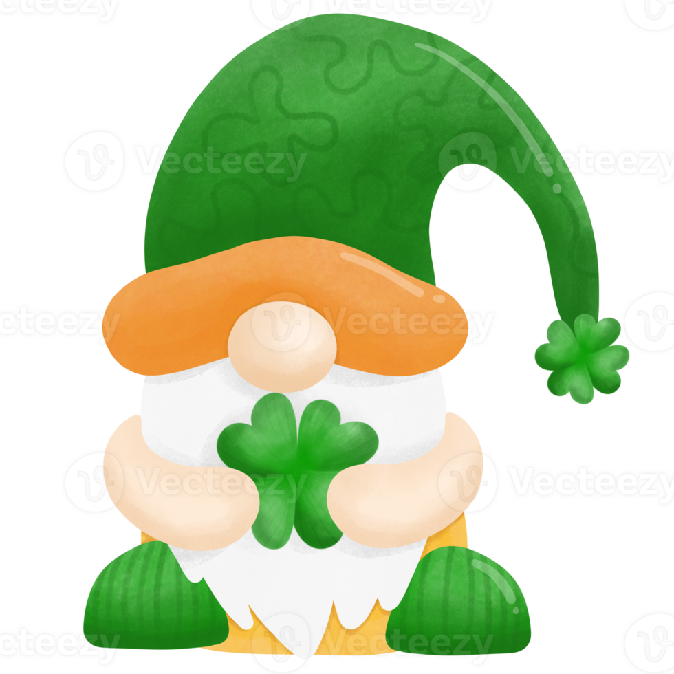 St Patrick's dag gnome innehav en vitklöver png