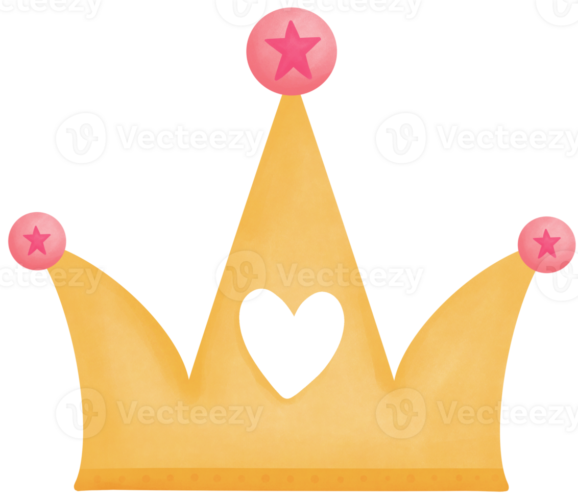 Birthday party crown with heart and star png