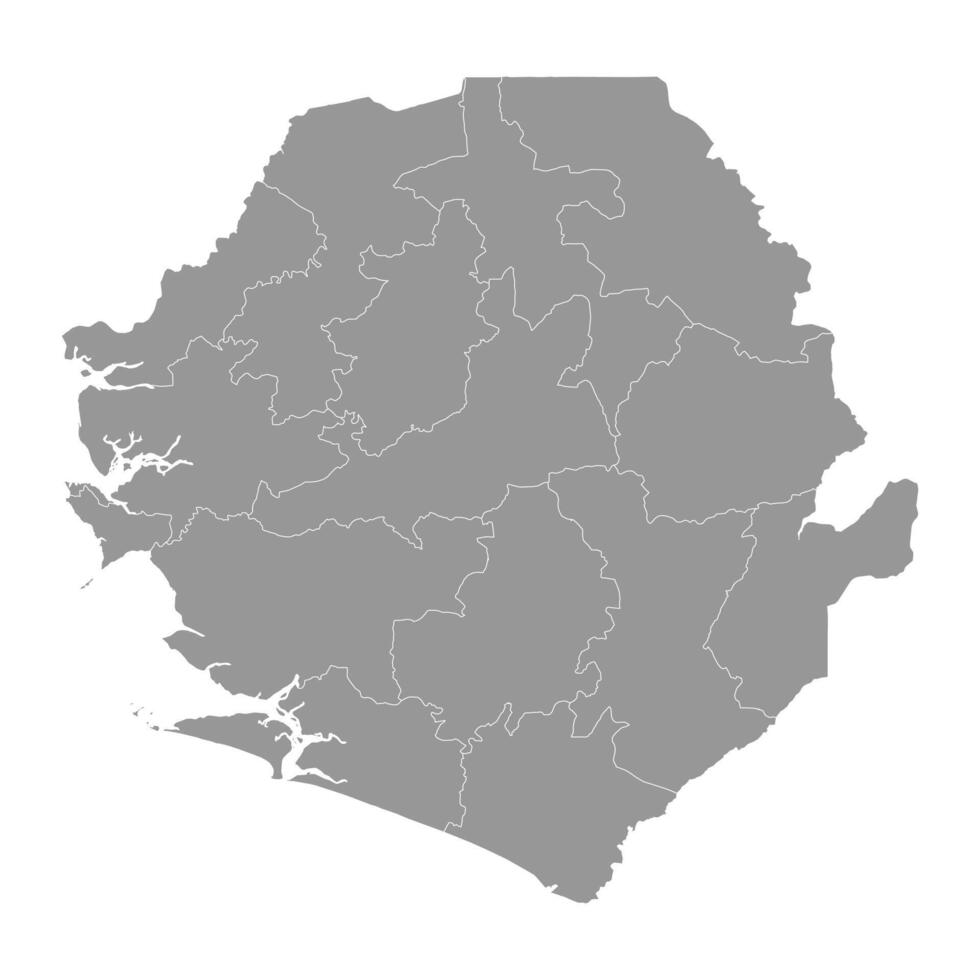 Sierra Leone map with administrative divisions. Vector illustration.