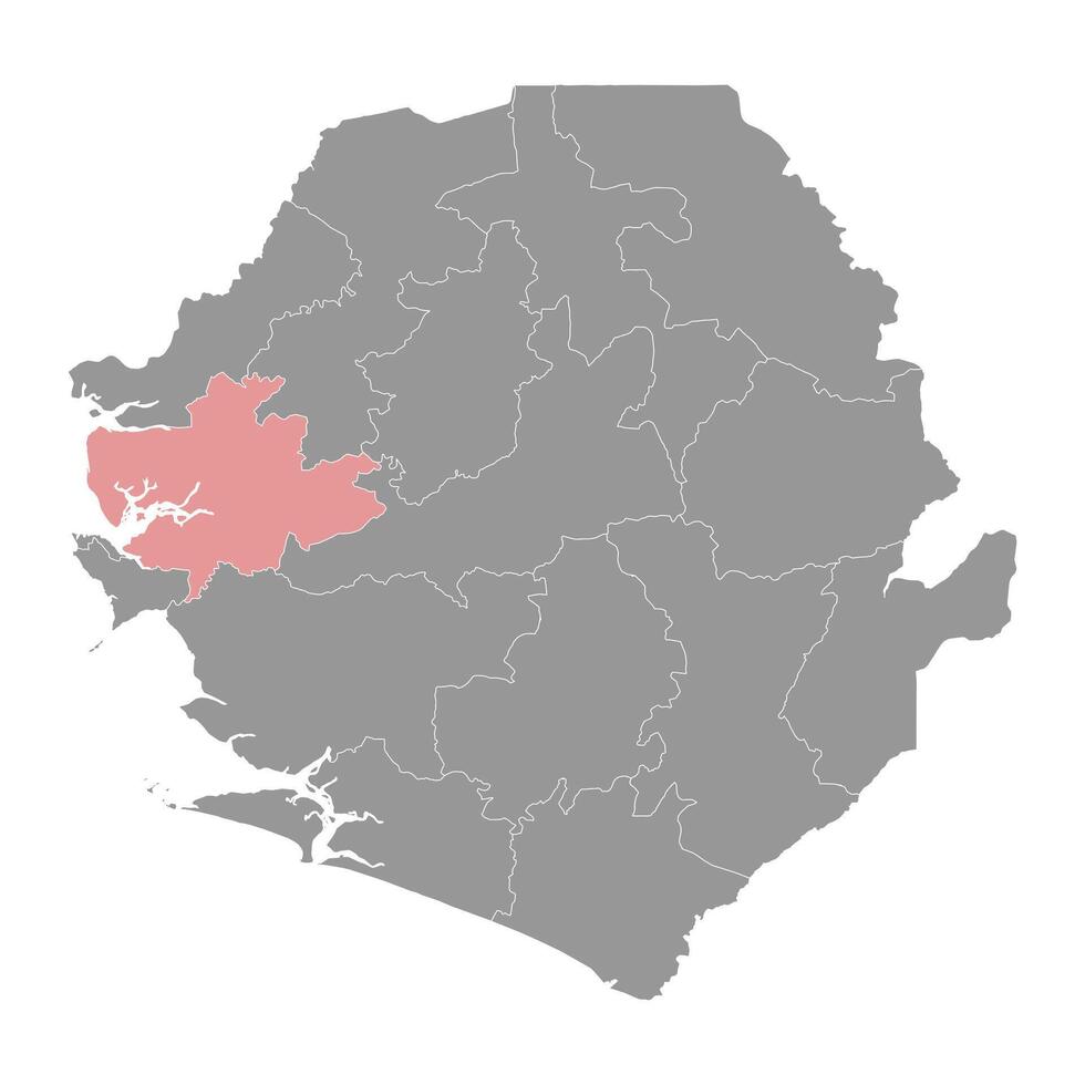 Port Loko District map, administrative division of Sierra Leone. Vector illustration.