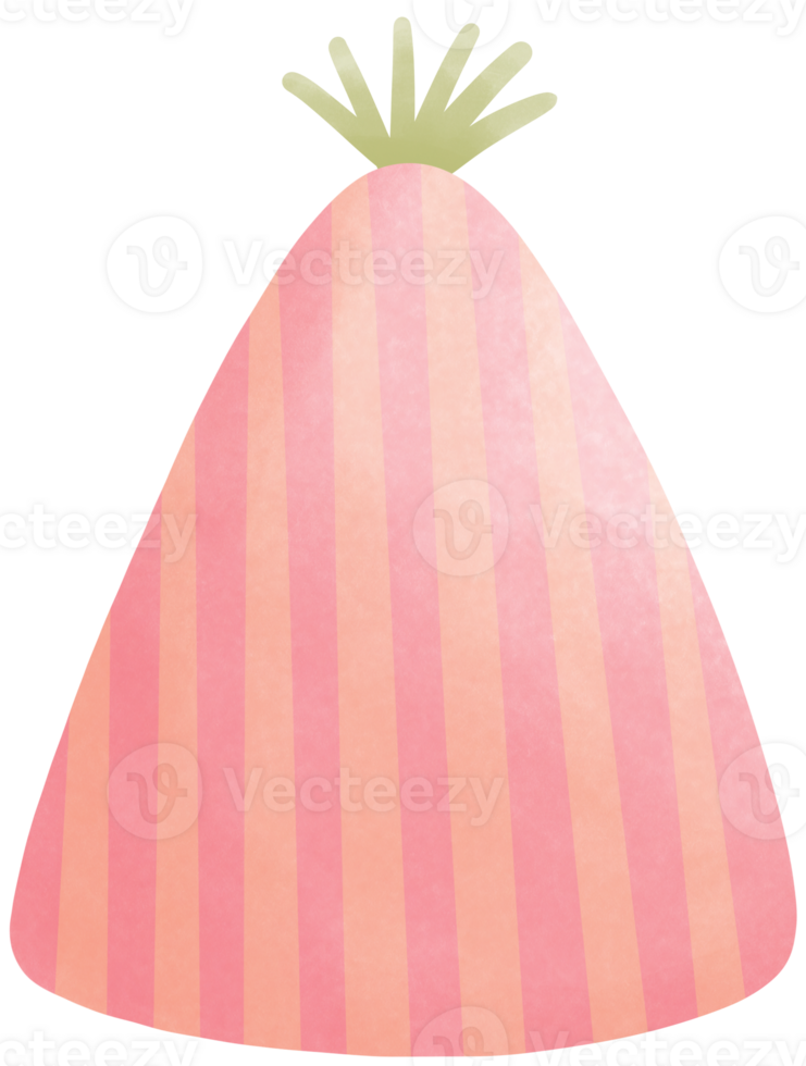Birthday party hat with straight lines pattern png