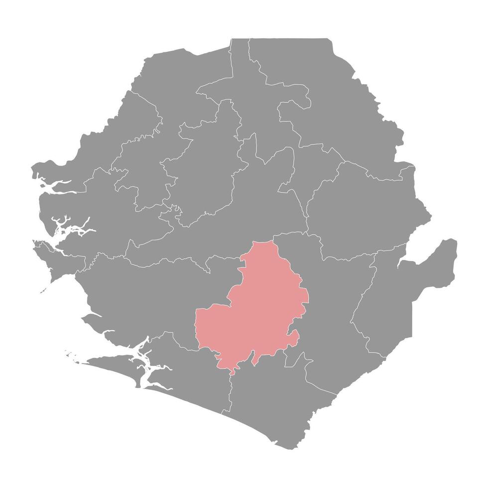 bo distrito mapa, administrativo división de sierra leona vector ilustración.