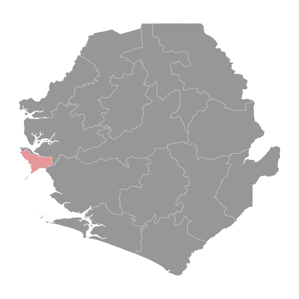 Western Area Rural District map, administrative division of Sierra Leone. Vector illustration.