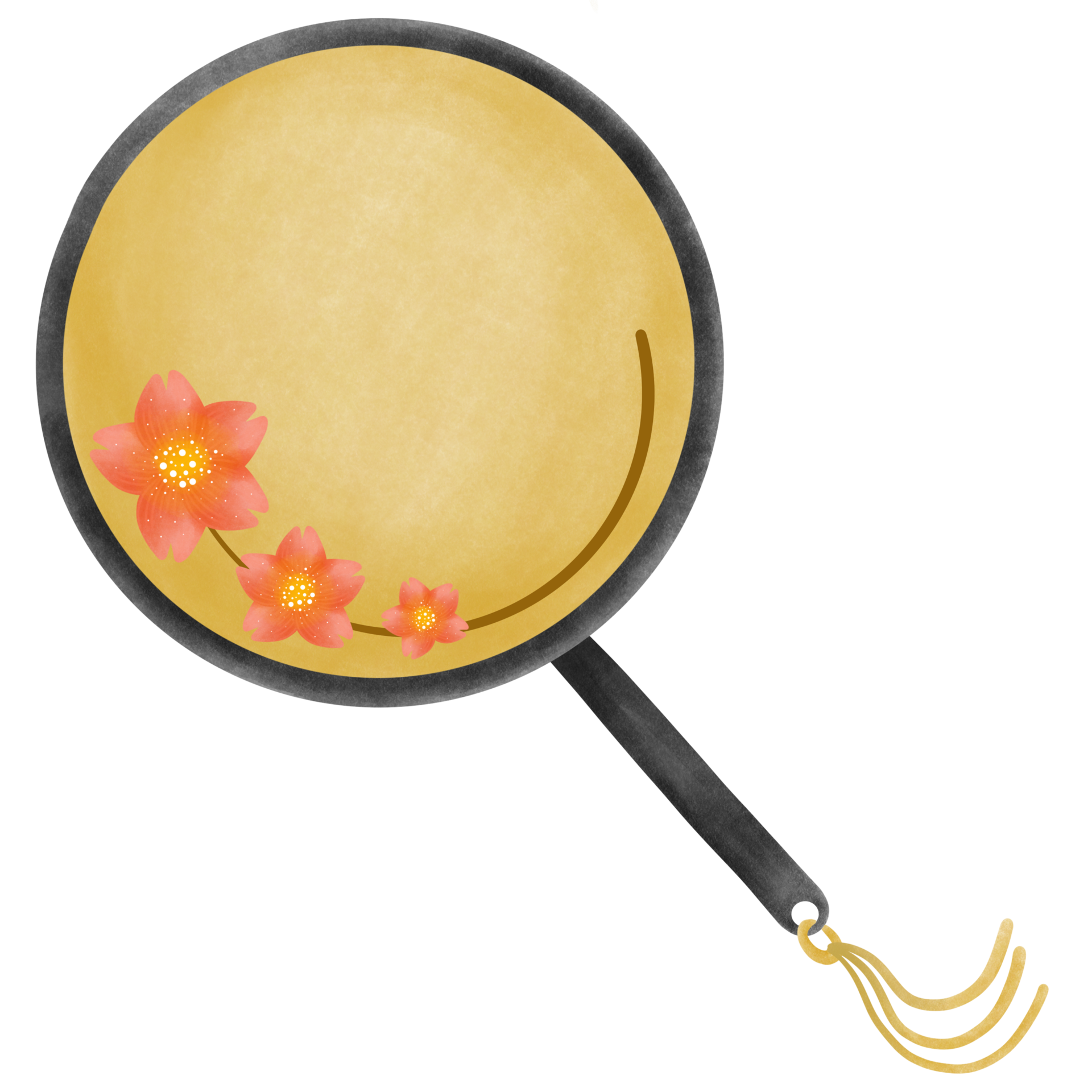 Chinese traditional paper fan with plum blossoms pattern 38107271 PNG