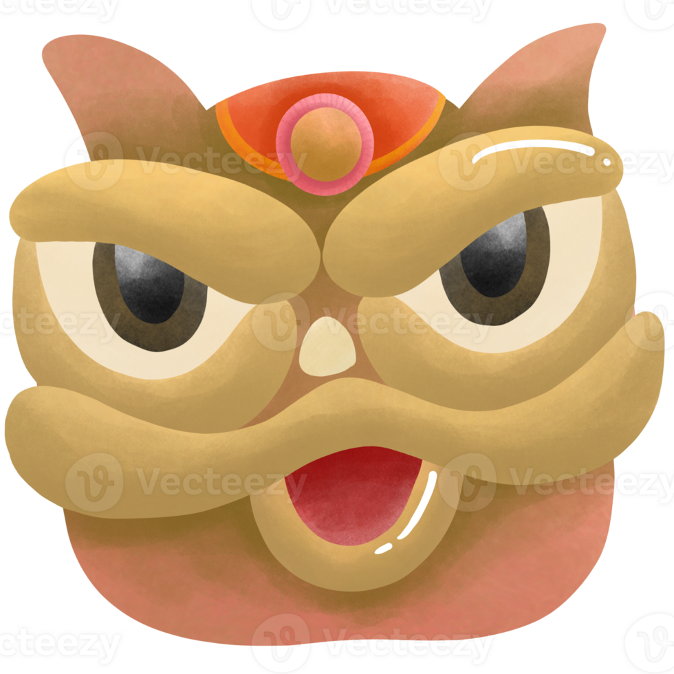 Chinese lion head dance Happy Chinese New Year png