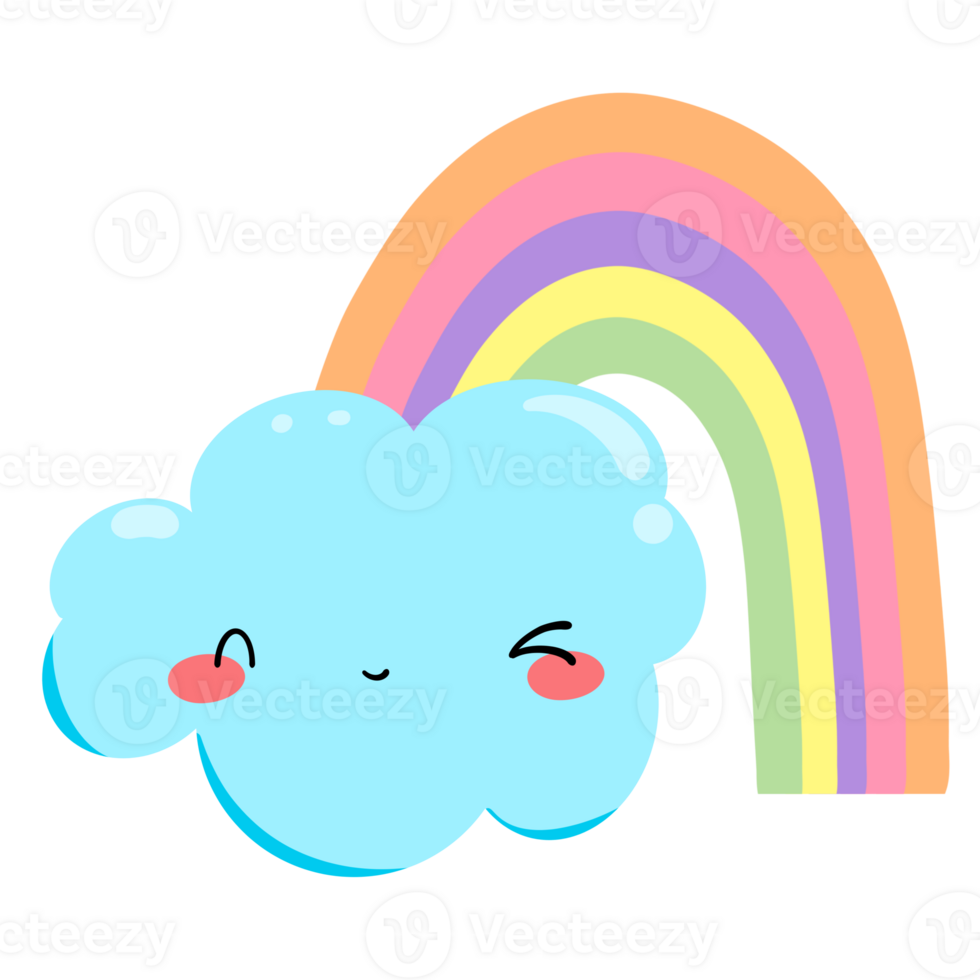 Cloud with rainbow png