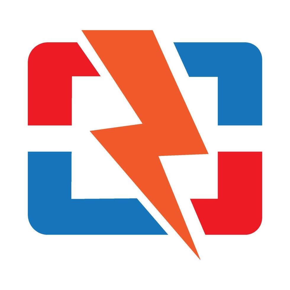 lightning icon logo vector design template