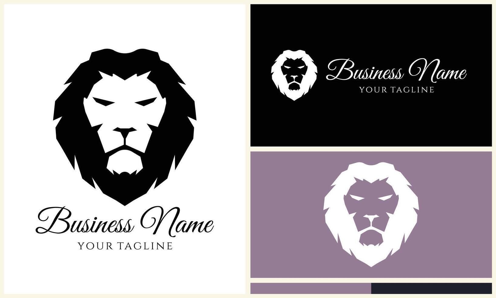 silhouette lion head logo template vector