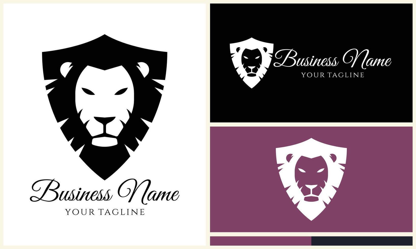 silhouette lion head logo template vector