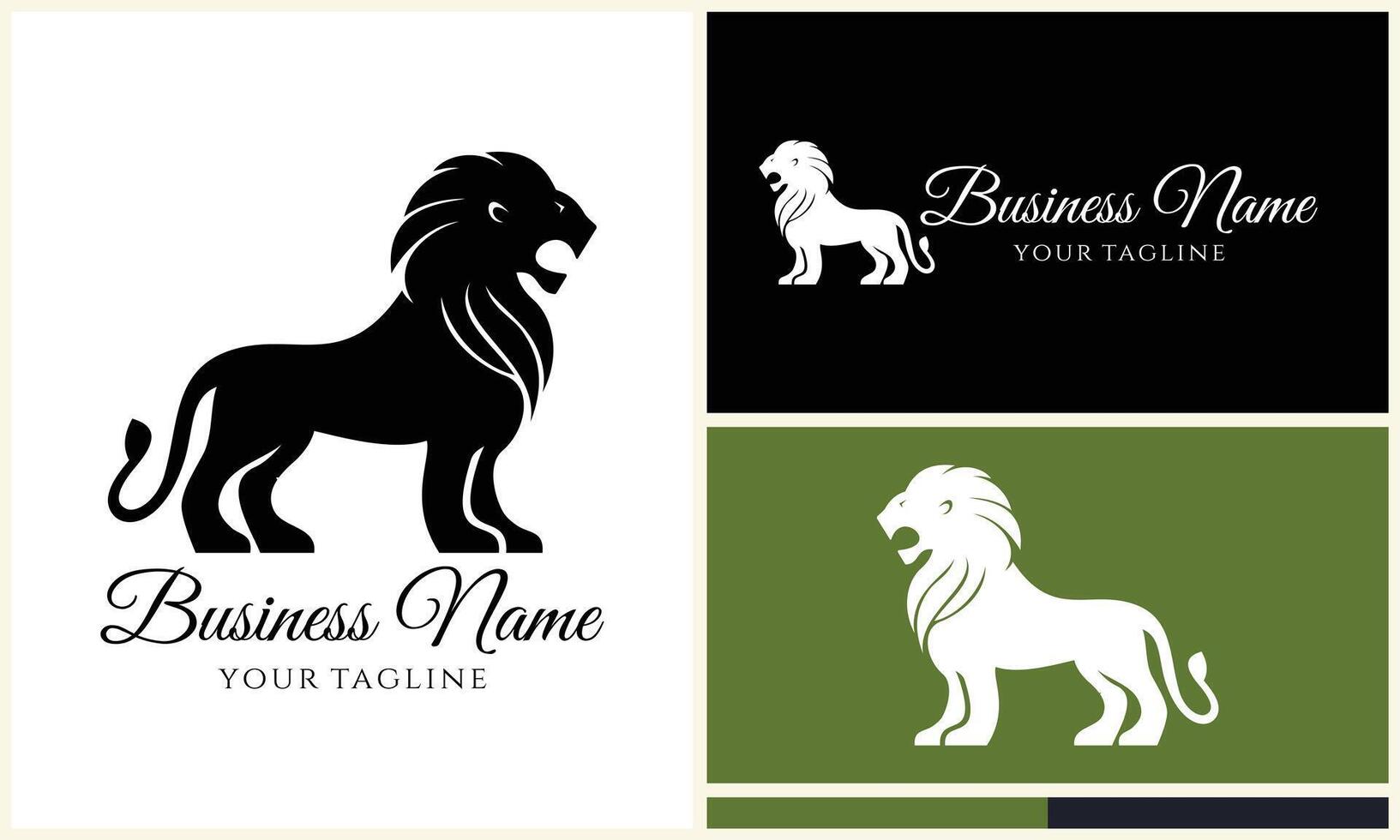 silhouette lion head logo template vector