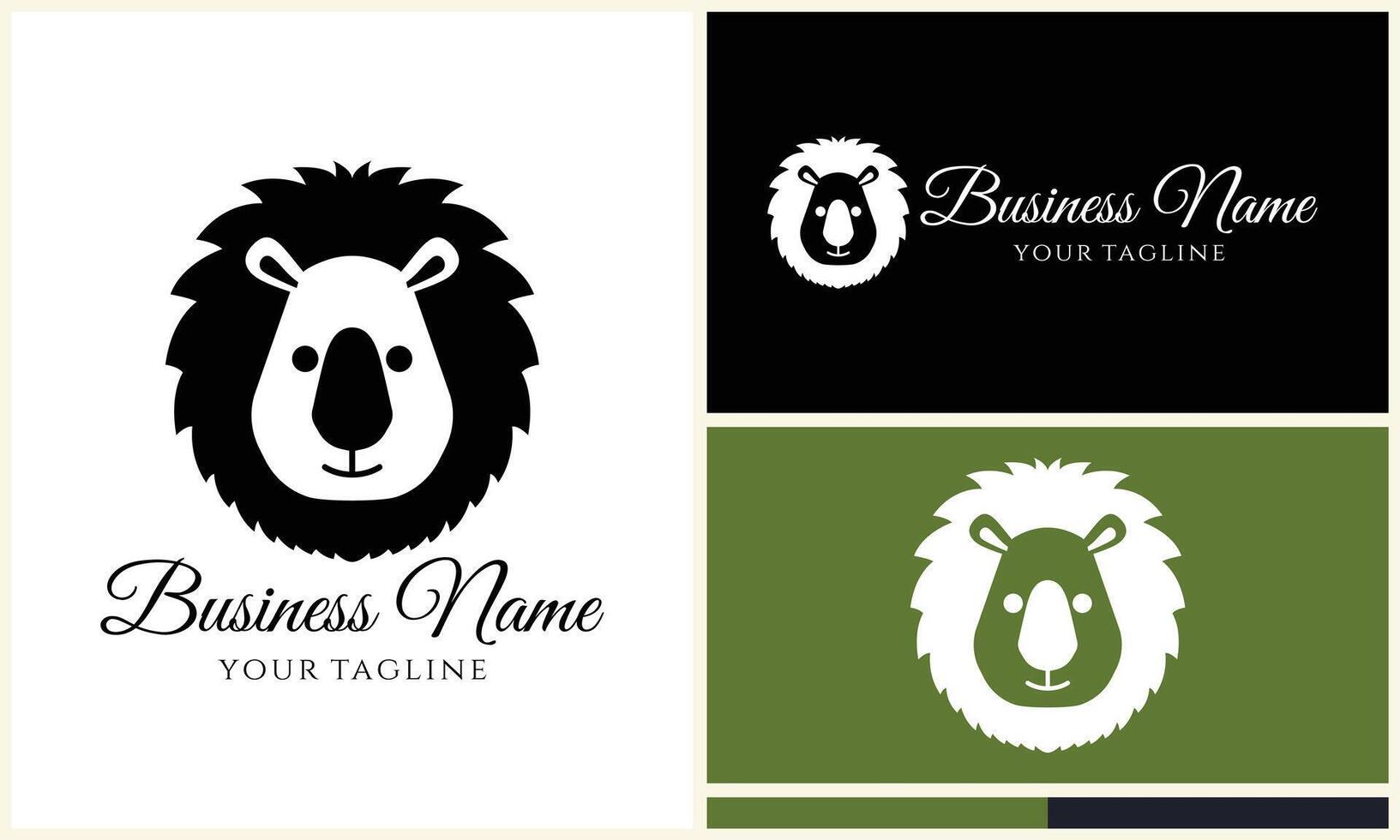 silhouette lion head logo template vector