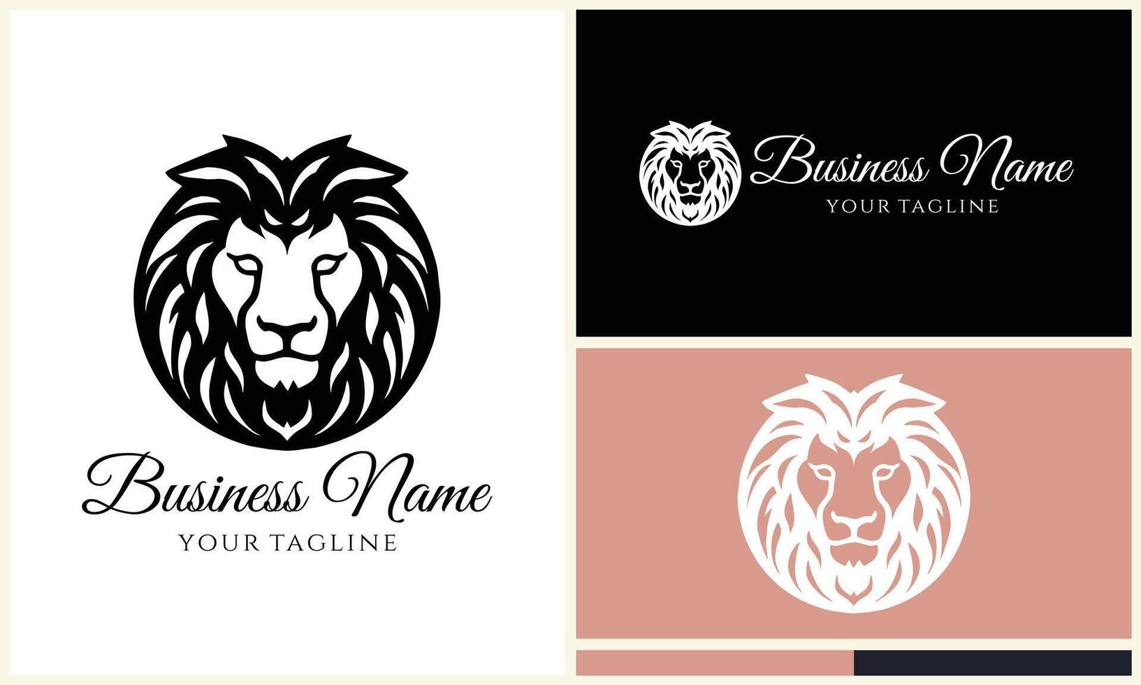 silhouette lion head logo template vector