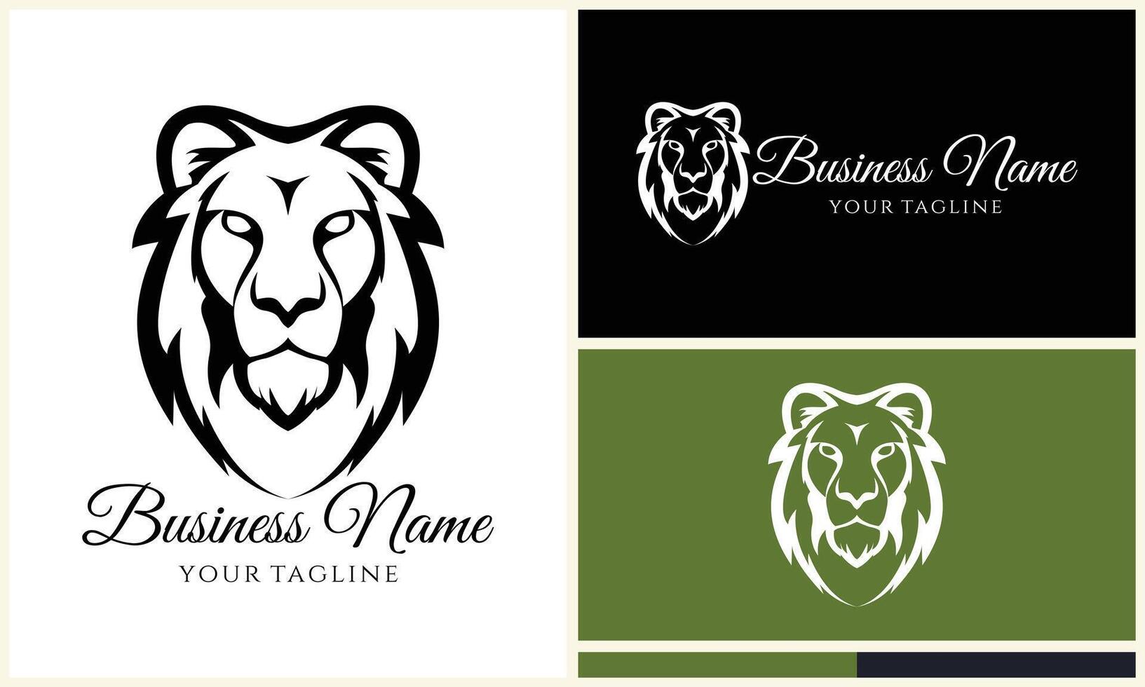 silhouette lion head logo template vector