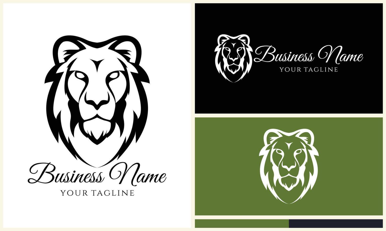 silhouette lion head logo template vector