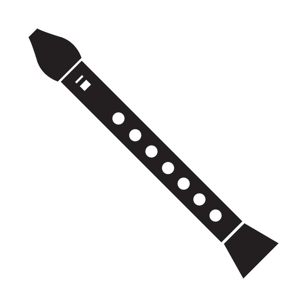 plantilla de diseño de vector de logotipo de icono de flauta
