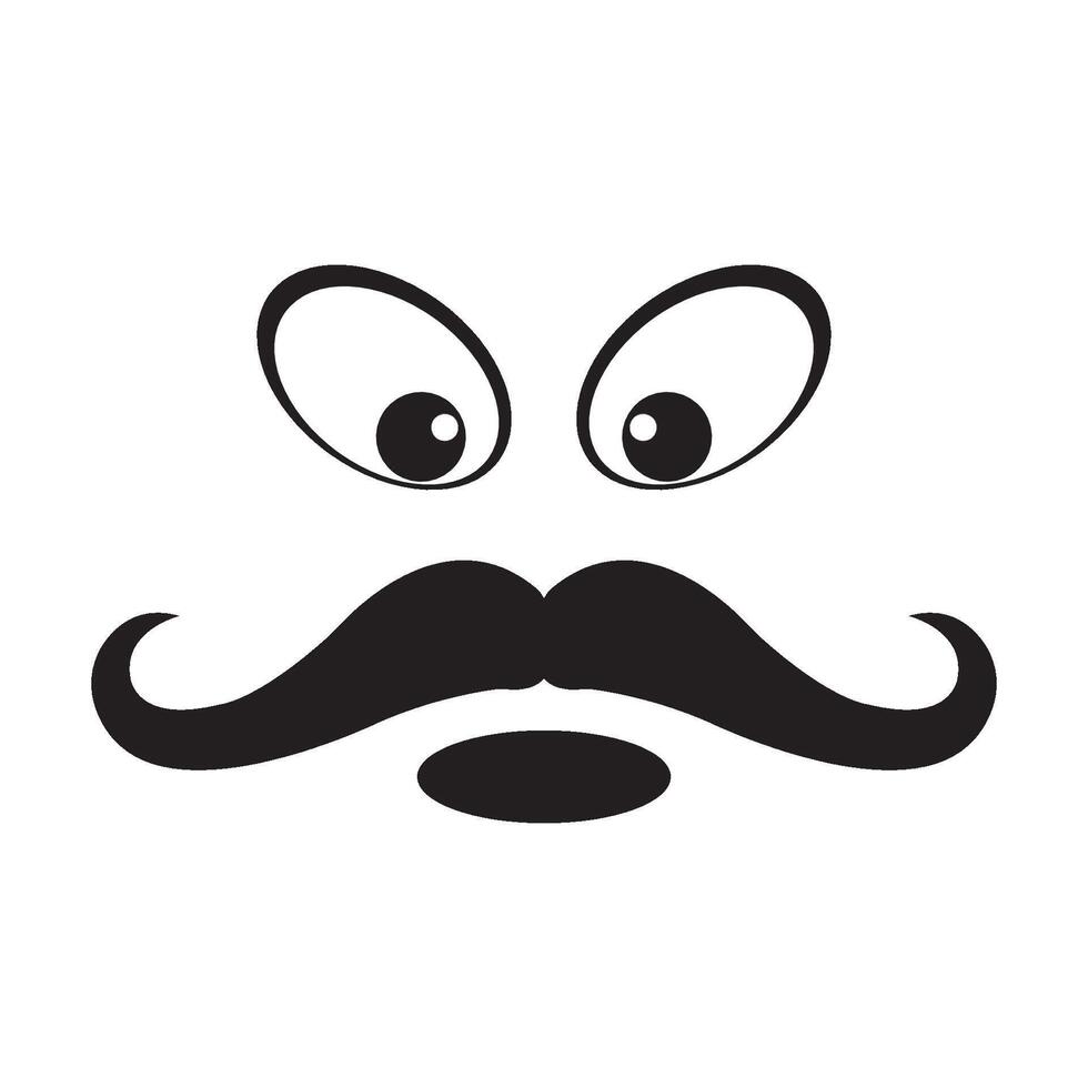 moustache icon logo vector design template