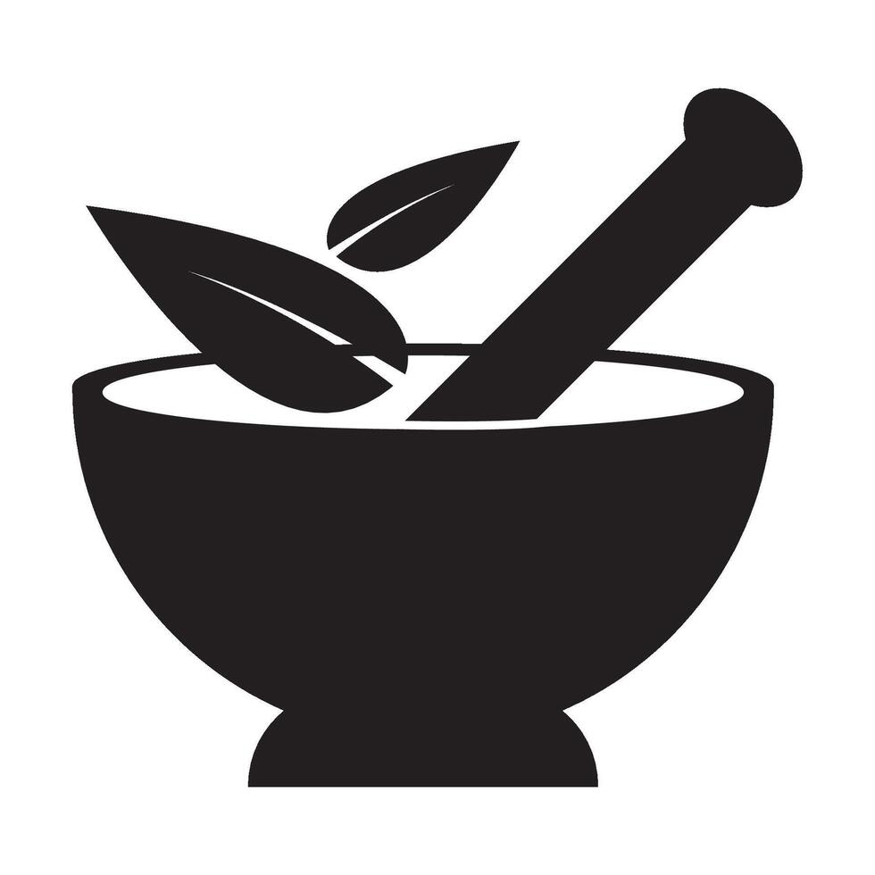 mortar and pestle icon logo vector design template