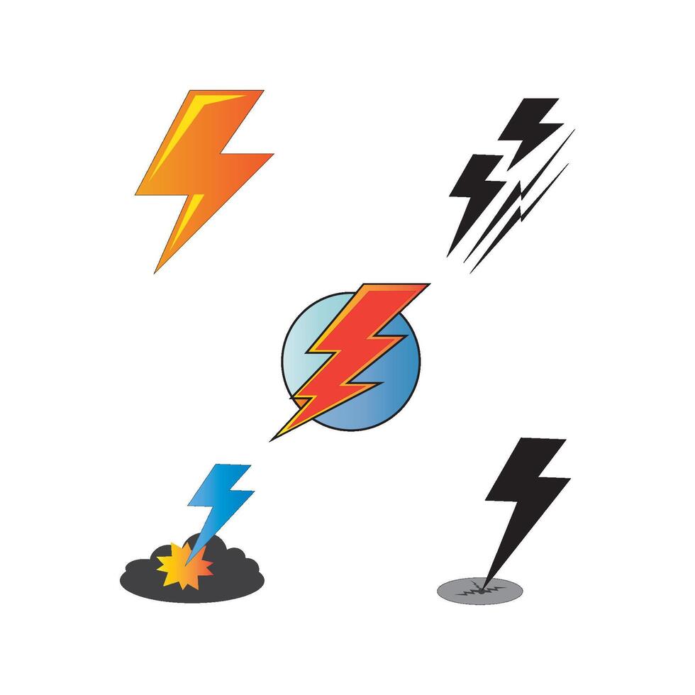 lightning icon logo vector design template