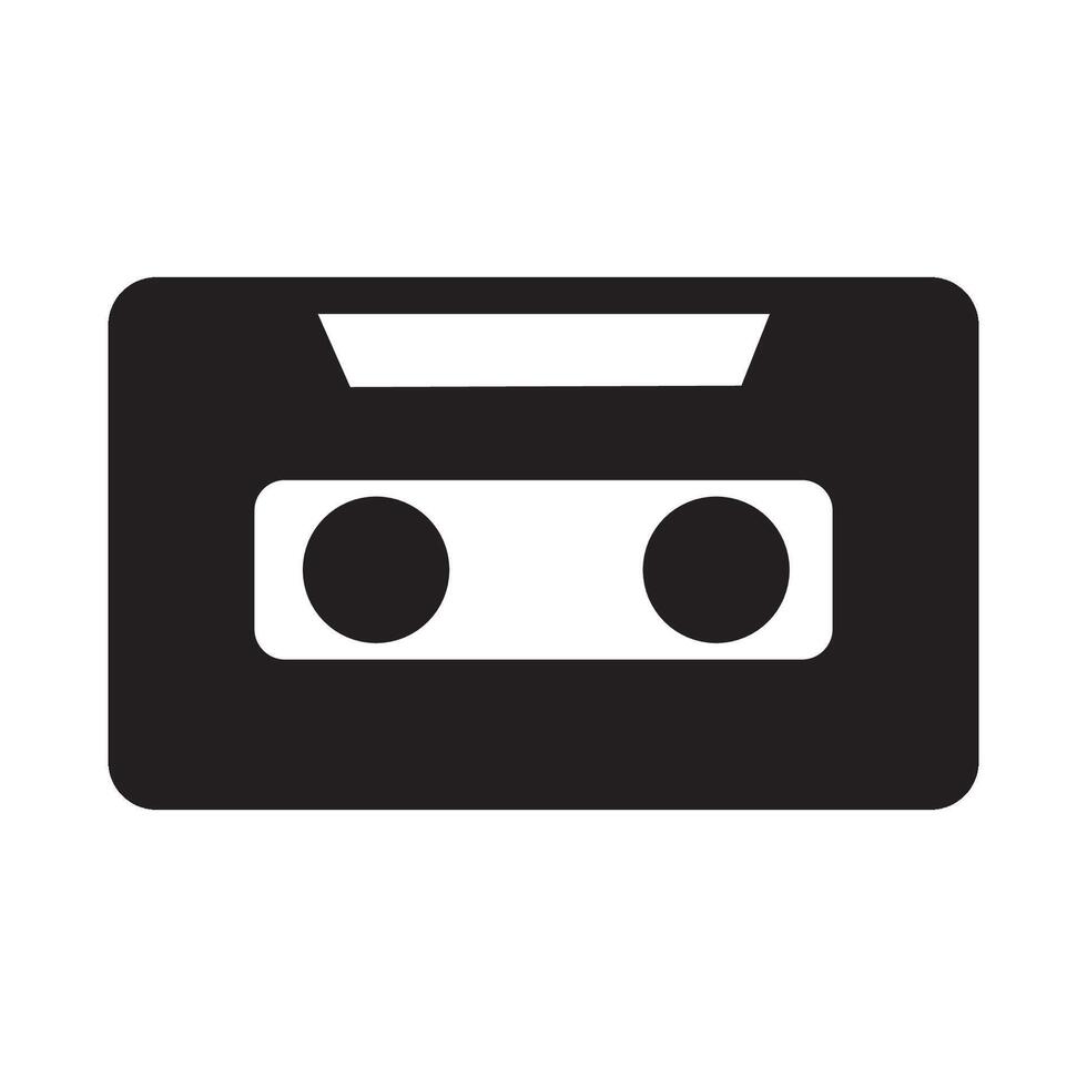 tape cassette icon logo vector design template