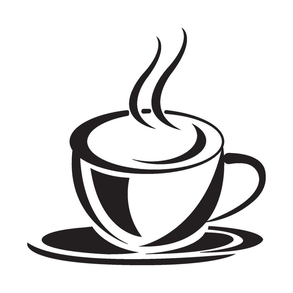 café taza icono logo vector diseño modelo