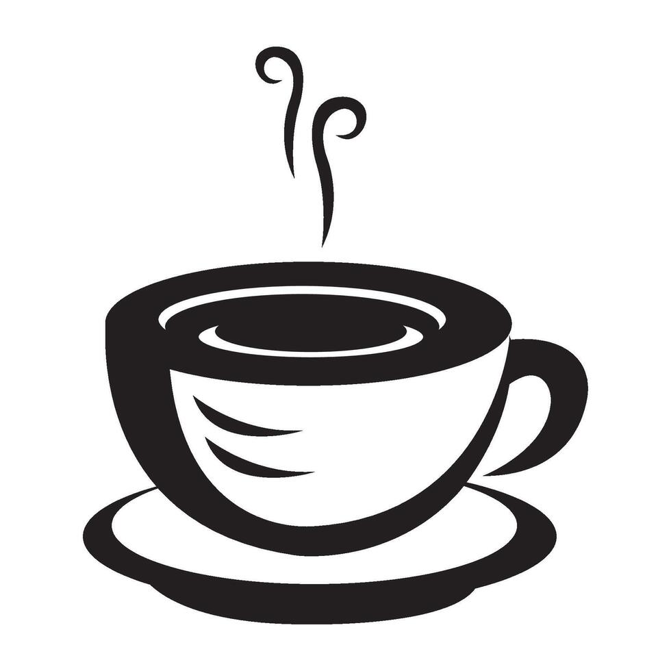 café taza icono logo vector diseño modelo