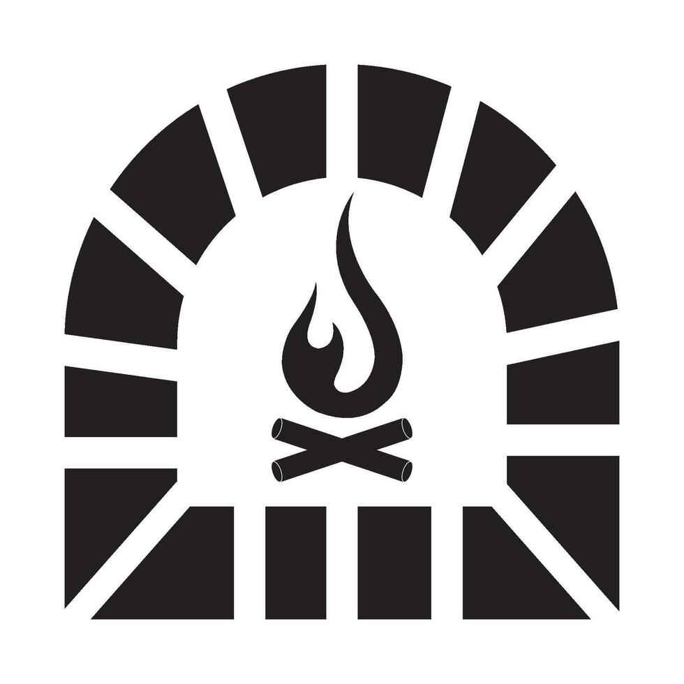 fire furnace icon logo vector design template