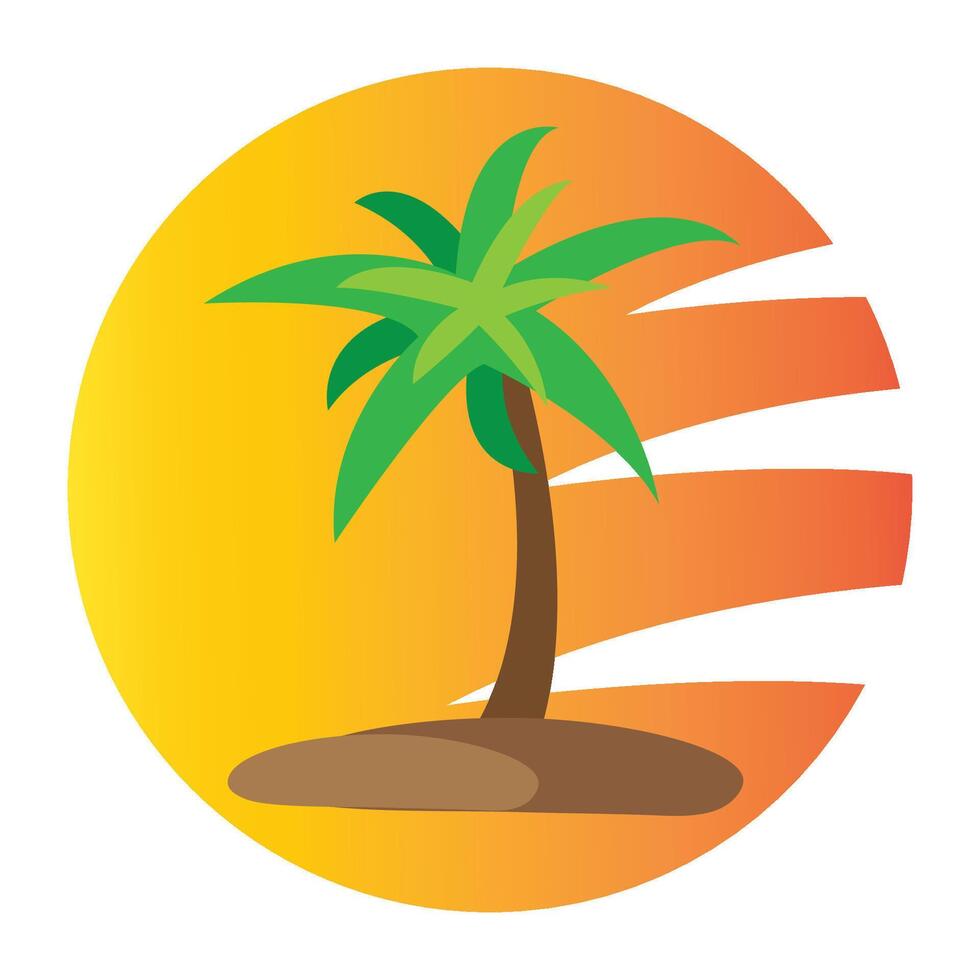 plantilla de diseño de vector de logotipo de icono de árbol de coco