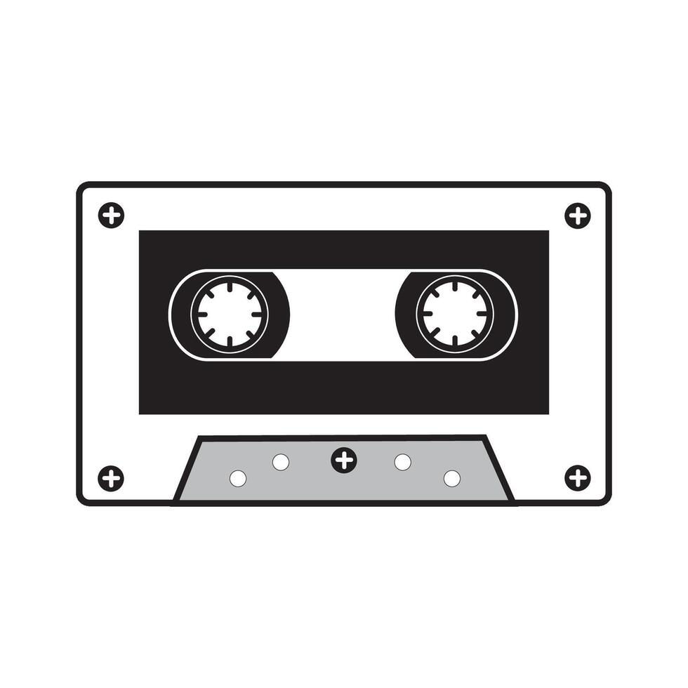 tape cassette icon logo vector design template
