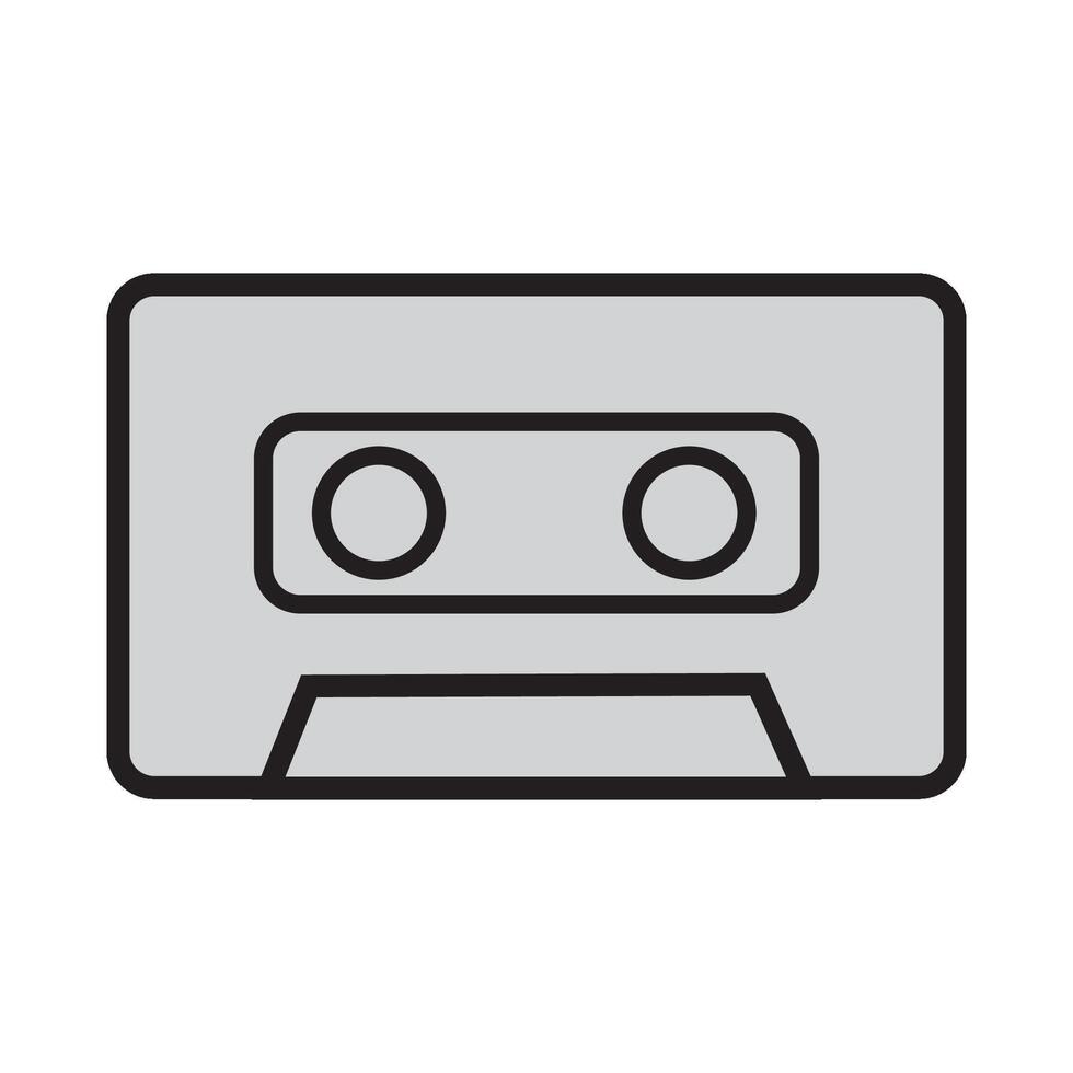 tape cassette icon logo vector design template