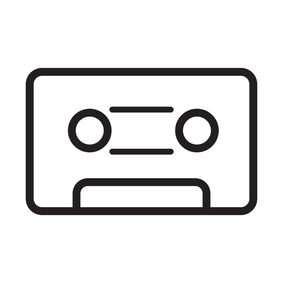 tape cassette icon logo vector design template