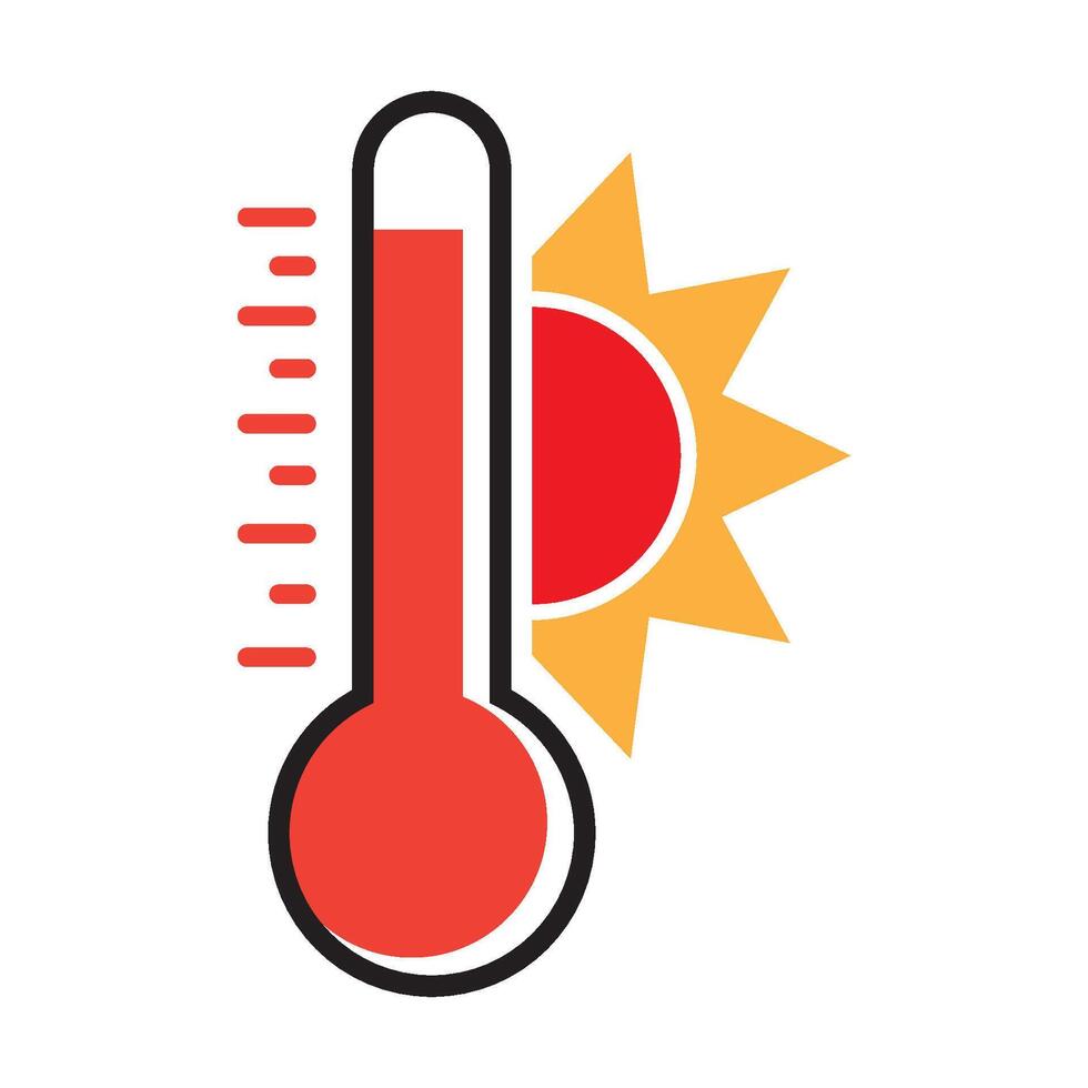 caliente temperatura icono logo vector diseño modelo