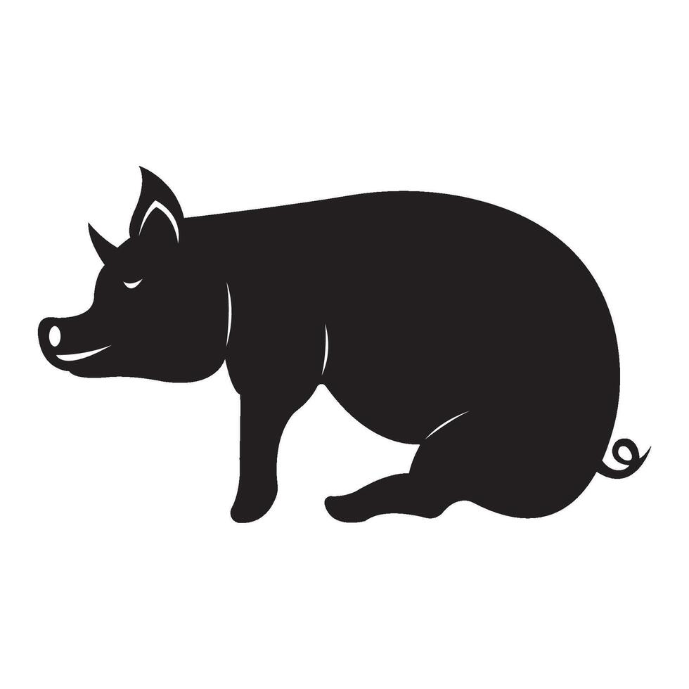 cerdo icono logo vector diseño modelo