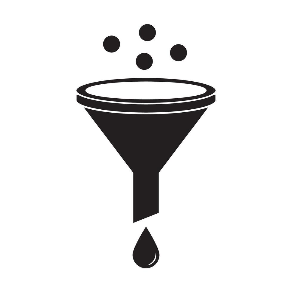 agua embudo icono logo vector diseño modelo