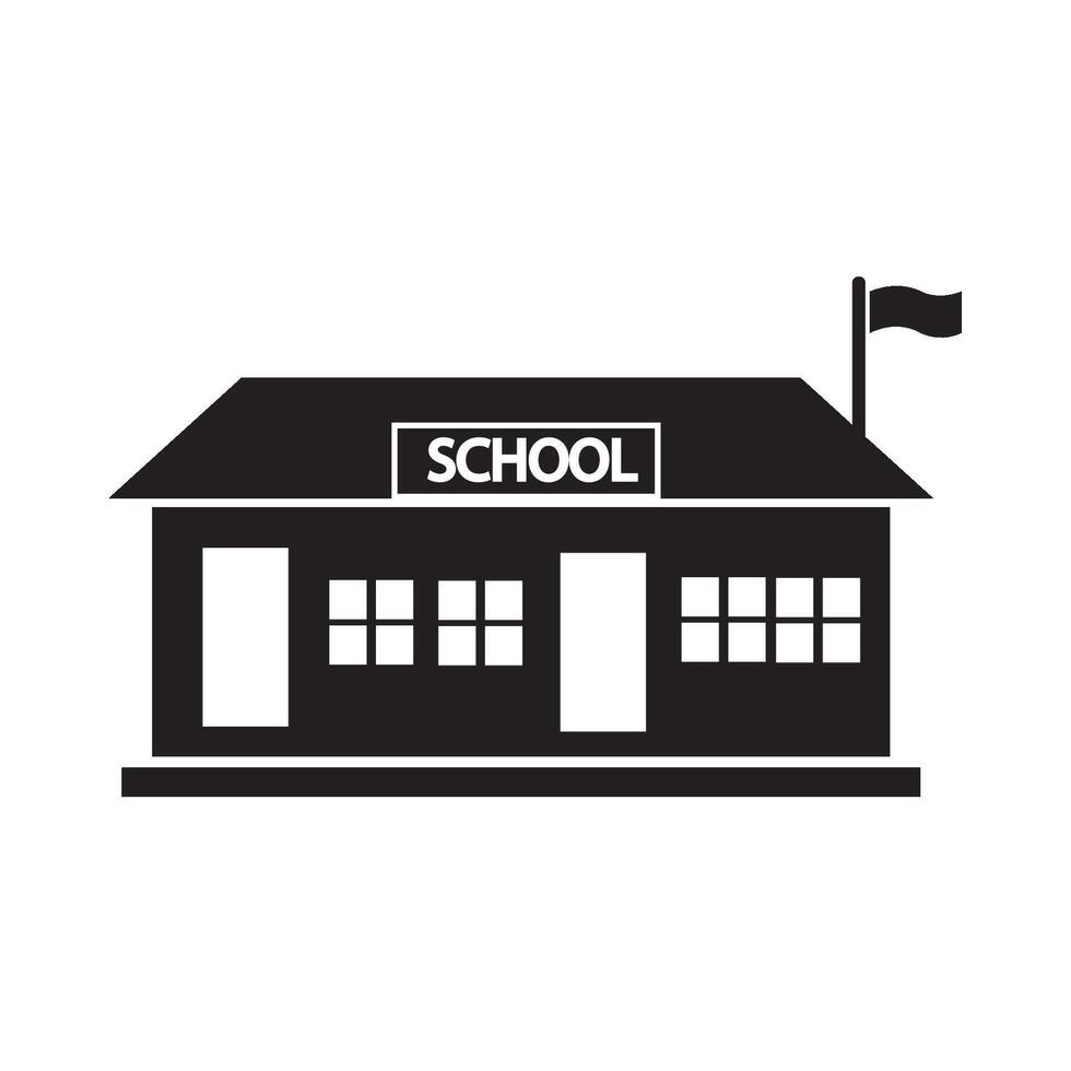 school building icon logo vector design template