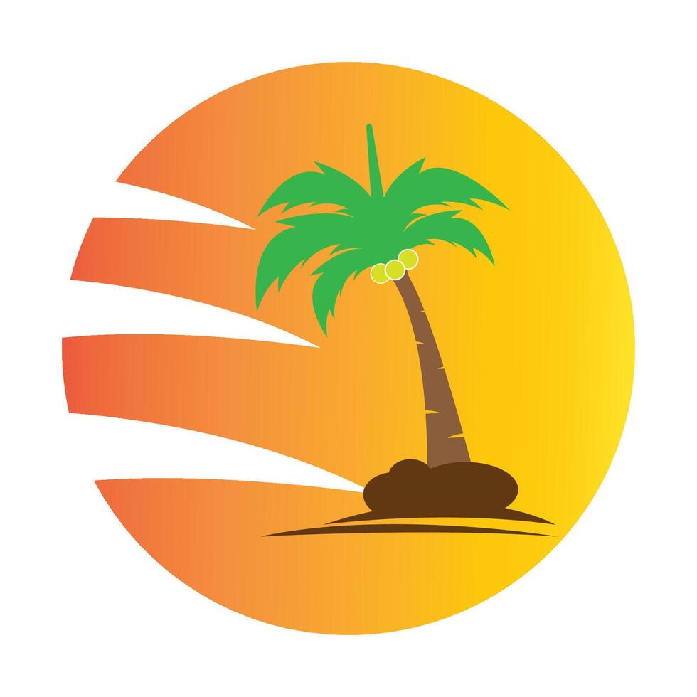 coconut tree icon logo vector design template