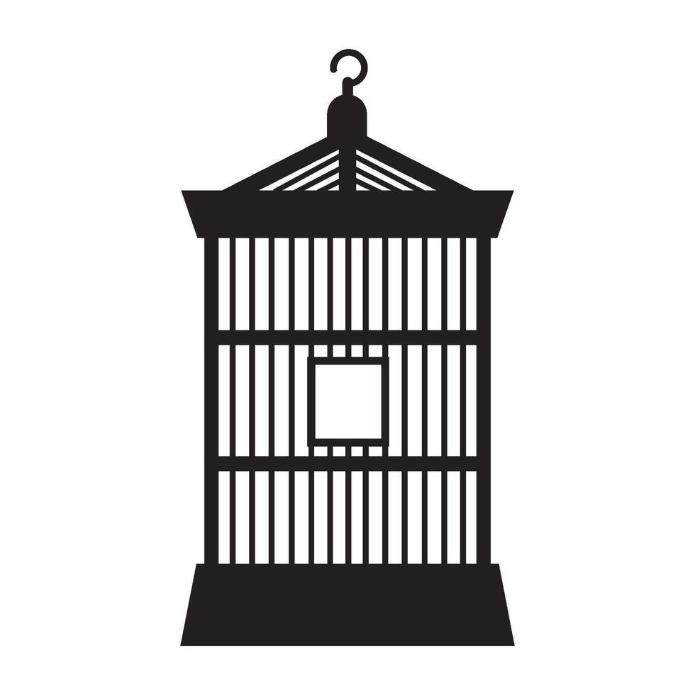 pájaro jaula icono logo vector diseño modelo