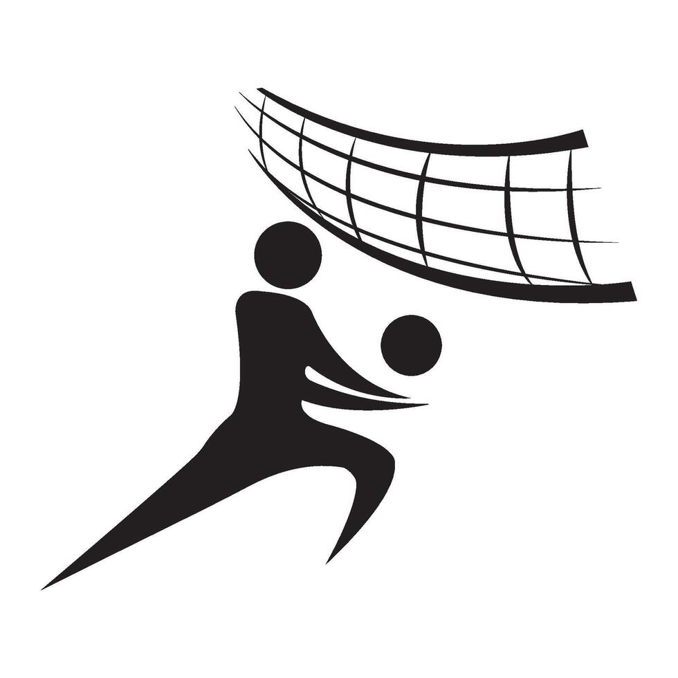 volley ball icon logo vector design template