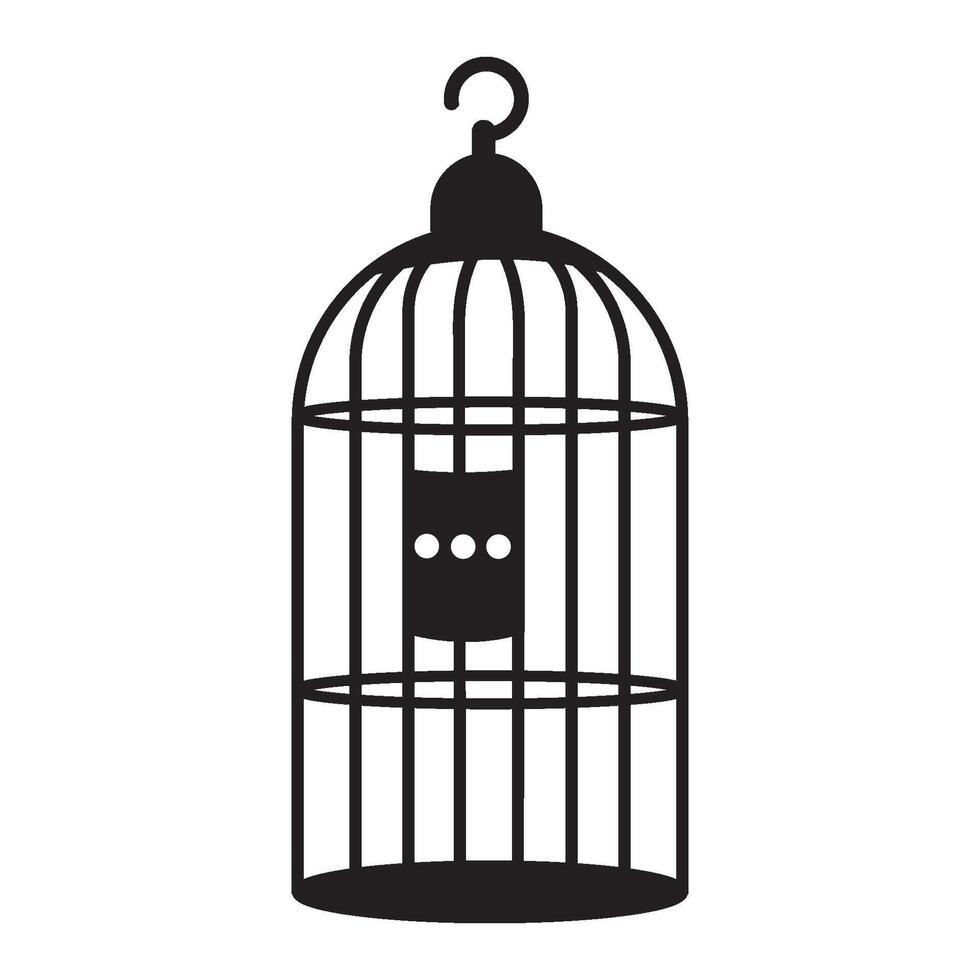 pájaro jaula icono logo vector diseño modelo