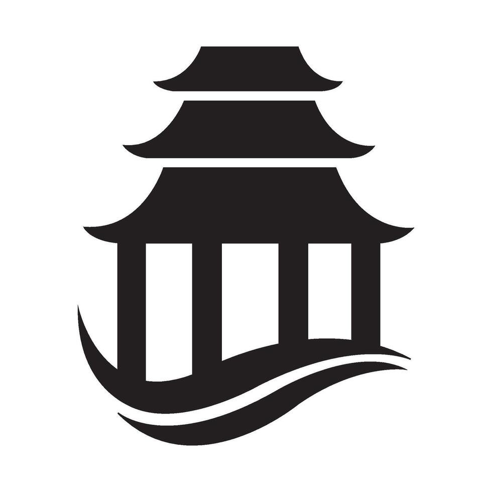 monastery icon logo vector design template